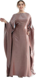 Dubai Bat Sleeve Dress Shiny Robe for Women Muslim 1pc Abaya Eid Prayer Clothes Soft Dubai Travel Party Dress Maxi Abaya