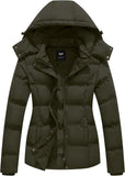 GGleaf Women's Winter Coats Quilted Puffer Jacket Warm Snow Coat with Removable Hood