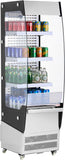 VEVOR Open Air Merchandiser, 3-Tier Shelving Commercial Refrigerator, Grab and Go Display Cooler Refrigerator with Air Curtain, 4 Swivel Wheels, LED Light, for Restaurants, Stores, Office, 7.8cu.ft.