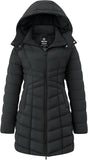 wantdo Women's Puffer Jacket Warm Padded Winter Coat Long Quilted Jacket (Available in Plus Size)