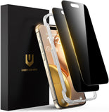 UNBREAKcable Privacy Screen Protector for iPhone 16 Pro Max, Full Coverage Shatterproof Tempered Glass [True 28°Anti Spy] [9H Hardness] [Installation Frame] Private Protector for iPhone 6.9"-2 Pack