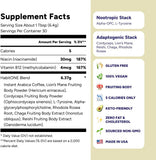 Instant Mushroom Coffee Arabica - Lion’s Mane, Cordyceps, Reishi, Chaga – Alpha-GPC & L-Tyrosine, B12 & B3 – Better Energy, Focus, Digestion & Immunity – Made in USA – 30 Servings