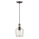 Forte  2679-01-55 9 One Light Cord-Hung Glass Mini Pendant, Brushed Nickel