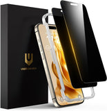 UNBREAKcable Privacy Screen Protector for iPhone 16 Pro Max, Full Coverage Shatterproof Tempered Glass [True 28°Anti Spy] [9H Hardness] [Installation Frame] Private Protector for iPhone 6.9"-2 Pack