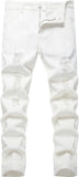 Boy's Skinny Fit Ripped Destroyed Distressed Stretch Slim Jeans Pants