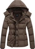 GGleaf Women's Winter Coats Quilted Puffer Jacket Warm Snow Coat with Removable Hood