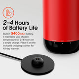 VSITOO S5 heated travel mug,16oz, Auto-Sensing AI Heats Drinks To 120-150°F Hands-Free. Temperature Control for All Cars, Perfect for Home/Office/Travel/Outdoor, Ideal Gift for Coffee Lovers - Red