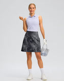 SANTINY 18" Skorts for Women 3 Pockets High Waist Long Athletic Tennis Skirt Golf Skort for Casual Summer Travel