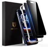 UNBREAKcable Privacy Screen Protector for iPhone 16 Pro Max, Anti-Spy Shatterproof Tempered Glass [True 28°Anti Spy] [9H Hardness] [Easy Installation Frame] Black Protector for iPhone 6.9" - 2 Pack