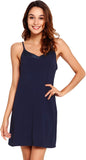 WiWi Slip Dress for Women Viscose from Bamboo Spaghetti Strap Lingerie Sexy Nightgowns Plus Size Sleep Chemise S-4X