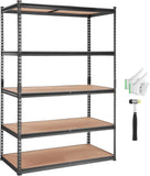 VEVOR Storage Shelving Unit, 5-Tier Adjustable, 2000 lbs Capacity, Heavy Duty Garage Shelves Metal Organizer Utility Rack, Black, 36" L x 18" W x 72" H for Kitchen Pantry Basement Bathroom Laundry