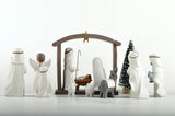 12-Piece Resin Christmas Nativity Scene Set – Miniature Holy Family Figurines with Manger and Animals, Indoor Holiday Tabletop Display