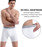 wirarpa Men's Boxer Briefs Cotton Stretch Underwear Open Fly Tagless Underpants Regular Leg 4 PackPack