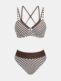 CUPSHE Womens Bikini Sets Two Piece Swimsuit High Waisted Underwire , medium