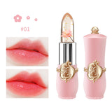 6 Pcs/Set Flower Jelly Lipstick Set Temperature Change Moisturizer Long Lasting Nutritious Balm Magic Color Change Lip Gloss