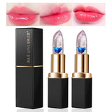 BLUE LOVE Color Changing Flower Lipstick - Hydrating Jelly Lip Balm with Flower, Long-Lasting Moisturizer & Nourishing Lip Gloss (Blue&Gold, 2 Count (Pack of 1))
