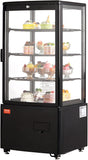VEVOR Open Air Merchandiser, 3-Tier Shelving Commercial Refrigerator, Grab and Go Display Cooler Refrigerator with Air Curtain, 4 Swivel Wheels, LED Light, for Restaurants, Stores, Office, 7.8cu.ft.
