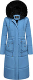 MOERDENG Women's Long Winter Puffer Coat Waterproof Warm Maxi Down Jacket Faux Fur Removable Hood Parka
