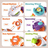 Montessori Sensory Toys for Toddlers 1-3 - Travel Activities Busy Board Cube - Baby Gifts for 6 9 12 18 Months 1 2 One Year Old Infant Boys Girls - Airplane Plane Car Travel Toys Educational Learning