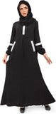 DAZCOS Women Muslim Abayas Dress with Hijabs Long Sleeve Modest Dubai Outfits Arabian Robe Prayer Clothes