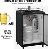 VEVOR CO2 Tank, 5 lbs New Aluminum Alloy Cylinder, CO2 Air Tank with Light Gray Spray Coating, CGA320 Valve & Adjustable Pressure, DOT Approved Cylinder for Draft Beer Dispensing and Soda Maker