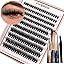 Focipeysa Eyelash Extension Kit, 200pcs 80D Mink Fur False Eyelashes, 10-18mm DIY Lash Clusters, Matte Black, Vegan, Cruelty Free, Includes Lash Bond & Remover, Tweezers