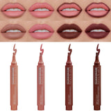 Jolilab 4 Colors Lip Stain Set:Marker Matte Liquid Lip Stain Pen,Highly Pigmented,Long-Lasting,Lip Liner Lip Contour Multi-Use.(#01+02+03+04)