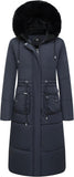 MOERDENG Women's Long Winter Puffer Coat Waterproof Warm Maxi Down Jacket Faux Fur Removable Hood Parka
