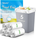 10 Gallon 200 Counts Extra Strong Trash Bags Tall Kitchen Garbage Bags by Teivio, 9 Gallon 10 Gallon,Bathroom Trash Can Bin Liners, Intended for Home,Plastic Bags for office kitchen Garden,Black