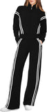 XIEERDUO Lounge Sets for Women 2025 Sweatsuit 2 Piece Outfits Sweatshirt Wide Leg Sweatpant Tracksuit Matching Set