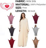 Boedaty Women Soft Muslim Prayer Dress Abaya Islamic Ramadan Full of Elasticity Garment Dubai Robe