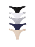 Victoria's Secret PINK Cotton Logo Thong Panty Pack, Panties for Women, Fall Basic Pack, M