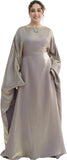 Dubai Bat Sleeve Dress Shiny Robe for Women Muslim 1pc Abaya Eid Prayer Clothes Soft Dubai Travel Party Dress Maxi Abaya