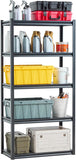 VEVOR Storage Shelving Unit, 5-Tier Adjustable, 2000 lbs Capacity, Heavy Duty Garage Shelves Metal Organizer Utility Rack, Black, 36" L x 18" W x 72" H for Kitchen Pantry Basement Bathroom Laundry