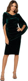 Betsy & Adam Women's Velvet Midi Cowl Neck Drape Back Dress