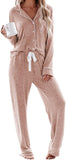 Aamikast Women's Pajama Sets Long Sleeve Button Down Sleepwear Nightwear Soft Pjs Lounge Sets