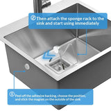 Stainless Steel Kitchen Punch Free Wire Ball Drain Rack With Magnetic Sponge