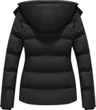 GGleaf Women's Winter Coats Quilted Puffer Jacket Warm Snow Coat with Removable Hood