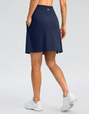 SANTINY 18" Skorts for Women 3 Pockets High Waist Long Athletic Tennis Skirt Golf Skort for Casual Summer Travel