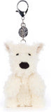 Jellycat Munro Scottie Dog Bag Charm, 4 inches - Dogs and Puppies Plush Keychain - Great Gift Idea