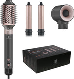 Hair Dryer Brush Air Styler: Dual Voltage 7 in 1 Ionic Multi Styling Tools with Hot Air Straightener, Auto Wrap Curlers, Frizz-Free Volumizer, Fast Blow Drying Curling Straightening and Smoothing