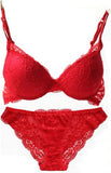 Nanier Women's Solid Lace Push up Bra Set