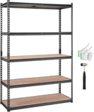 VEVOR Storage Shelving Unit, 5-Tier Adjustable, 2000 lbs Capacity, Heavy Duty Garage Shelves Metal Organizer Utility Rack, Black, 36" L x 18" W x 72" H for Kitchen Pantry Basement Bathroom Laundry
