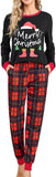difficort Womens Christmas Pajamas Long Sleeve Pj Set Soft Plaid Pants Sleepwear with Pockets