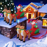 Christmas Inflatable Clearance, 8 FT Christmas Inflatable Outdoor Decoration Deer Pull car, Giant Santa Claus Driving Racing car in The Snow, for Garden Lawn Christmas Decoration