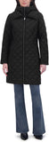 TAHARI Women's Quilted Jacket – Silky Taffeta, Water-Resistant, Attached Hooded Bib, Zip-Out Front, Fully Lined
