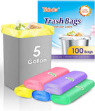 10 Gallon 200 Counts Extra Strong Trash Bags Tall Kitchen Garbage Bags by Teivio, 9 Gallon 10 Gallon,Bathroom Trash Can Bin Liners, Intended for Home,Plastic Bags for office kitchen Garden,Black