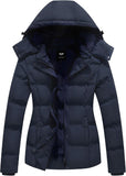 GGleaf Women's Winter Coats Quilted Puffer Jacket Warm Snow Coat with Removable Hood