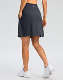 SANTINY 18" Skorts for Women 3 Pockets High Waist Long Athletic Tennis Skirt Golf Skort for Casual Summer Travel