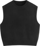 CIDER Women's Knit Sweater Vest Loose Fit Sleeveless Round Neck Oversized Pullover Sweater